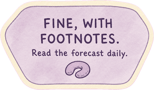 Fine, with footnotes. Read the forecast daily.