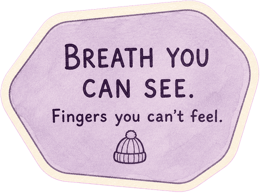Breath you can see. Fingers you can't feel.
