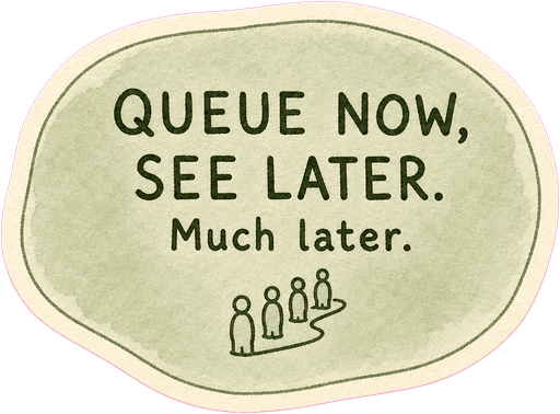 Queue now, see later. Much later.