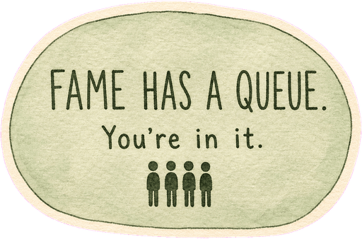 Fame has a queue. You're in it.