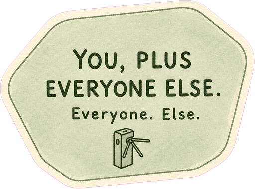 You, plus everyone else. Everyone. Else.