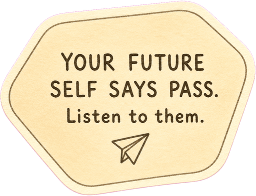 Your future self says pass. Listen to them.