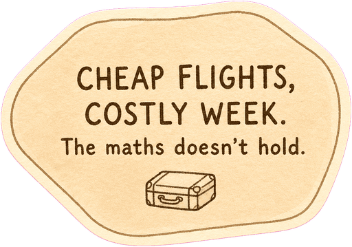 Cheap flights, costly week. The maths doesn't hold.