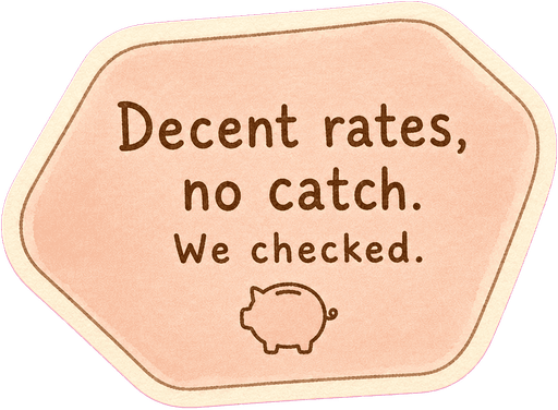 Decent rates, no catch. We checked.