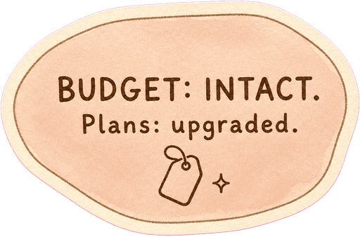 Budget: intact. Plans: upgraded.