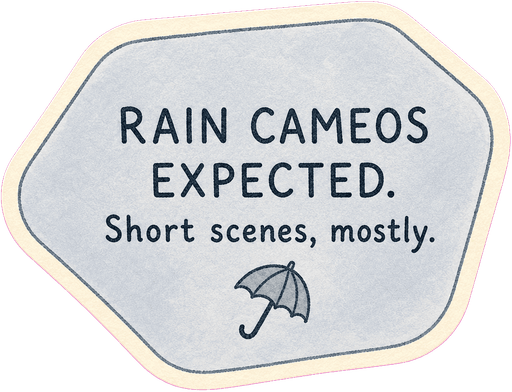 Rain cameos expected. Short scenes, mostly.