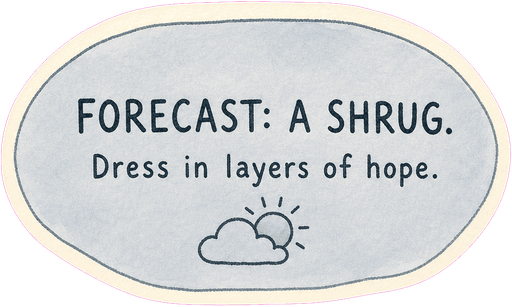 Forecast: a shrug. Dress in layers of hope.