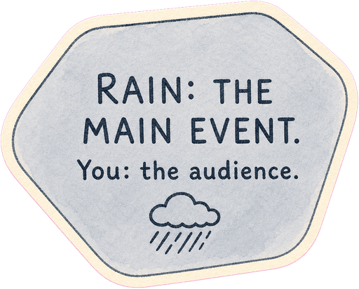 Rain: the main event. You: the audience.
